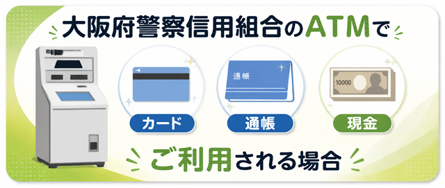 大阪府警察信用組合のATMでカード・通帳・現金をご利用される場合