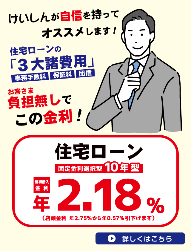 固定金利選択型10年型当初借入金利年2.18%